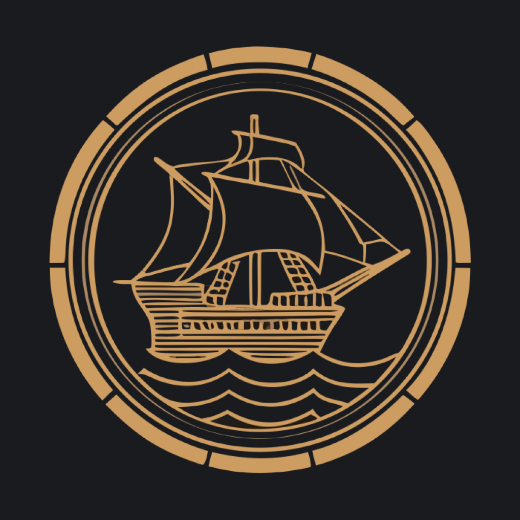 The $PIRATES coin — a gold doubloon engraved with a galleon under sail